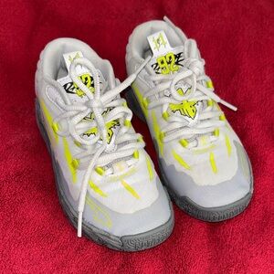 Puma Kids Sneakers in Gray and Neon Yellow